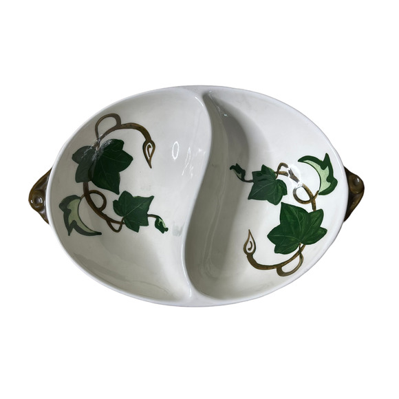 Vintage Metlox Poppytrail Divided Bowl California 9.75" X 7.25" Floral Pattern - Picture 1 of 8